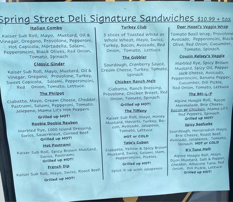 Menu photo 4 Spring Street Deli Friday Harbor, WA