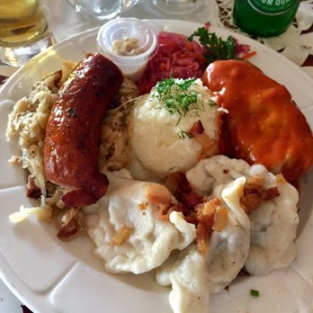 Reflections On Deep Lake - Polish platter. Sausage, Golobki (stuffed cabbage) and Pierogi plus mashed taters. Red cabbage slaw and kraut for a bit of all the faves. - American Near Me - Lake Villa, Illinois Reflections On Deep Lake - Polish platter. Sausage, Golobki (stuffed cabbage) and Pierogi plus mashed taters. Red cabbage slaw and kraut for a bit of all the faves. - American Near Me - Lake Villa, Illinois