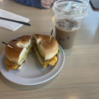 Joanna's Cafe - Sausage egg cheese and avocado bagel with Starr Latte - Breakfast & Brunch Near Me - Dundalk, Maryland