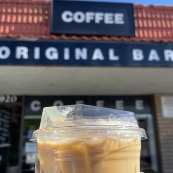 Original Barista - Espresso with oat milk (latte) with lavender + vanilla syrup - Coffee & Tea Near Me - Costa Mesa, California