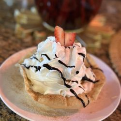 Las Patronaz - Fried ice cream. Available in vanilla or strawberry