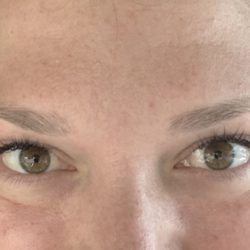 Clarity Day Spa - Eyebrow waxing and "natural" lashes prior to a wedding I was in!  (Face is makeup free, so excuse the stress acne).