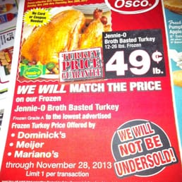 Jewel is price matching Dominick's, Meijer and Mariano's on Turkeys through November 28, 2013! Jewel is price matching Dominick's, Meijer and Mariano's on Turkeys through November 28, 2013!