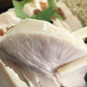 Kao Mun Gai - Poached White Meat Chicken (close up) - "Juicy, Tender!" - Thai Near Me - Glendora, California Kao Mun Gai - Poached White Meat Chicken (close up) - "Juicy, Tender!" - Thai Near Me - Glendora, California