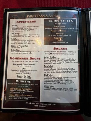 Menu photo 6 Kitty's Food And Spirits Tillamook, OR
