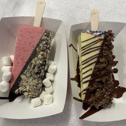 The Paleta Bar - Strawberry Paletas with half dip and topping Paletas with half dip and topping
