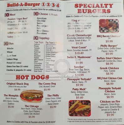 Menu photo 2 The Burger Shack - Chantilly Chantilly, VA Menu photo 2 The Burger Shack - Chantilly Chantilly, VA