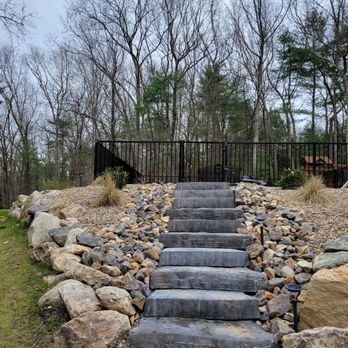 Topping Landscaping - steps leading up to a rock garden - Landscaping Near Me - Billerica, Massachusetts