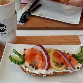 Cuppi Coffee - Smoke Salmon Toast and Blessing White Mocha (Raspberry Flavor) - Coffee & Tea Near Me - Bristow, Virginia