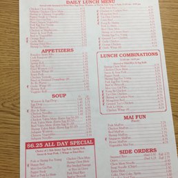 Hong Kong house menu