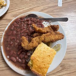Two Sisters Creole Kitchen - Red Beans and Rice w/ Fried Catfish