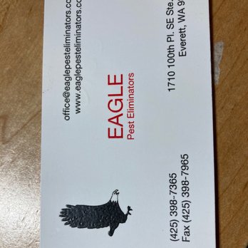 Eagle Pest Eliminators - Business card - Pest Control Near Me - Everett, Washington Eagle Pest Eliminators - Business card - Pest Control Near Me - Everett, Washington