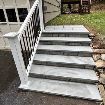 Craftsman Stone & Masonry - Bluestone steps and vinyl railing - Masonry/Concrete Near Me - Seymour, Connecticut Craftsman Stone & Masonry - Bluestone steps and vinyl railing - Masonry/Concrete Near Me - Seymour, Connecticut