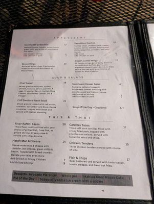 Menu photo 6 The Cliff Dwellers Restaurant Marble Canyon, AZ Menu photo 6 The Cliff Dwellers Restaurant Marble Canyon, AZ