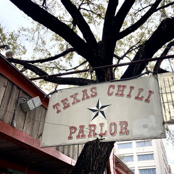 Texas Chili Parlor - Outside sign (there's a neon sign as well) - American Near Me - Austin, Texas