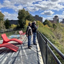 Viewing platform with lounge chairs and benches