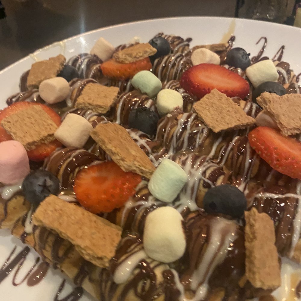 Parkerz - Chocolate waffle all toppings except coconut flakes - Mediterranean Near Me - Houston, Texas Parkerz - Chocolate waffle all toppings except coconut flakes - Mediterranean Near Me - Houston, Texas