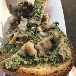 Highland Kitchen and Gardens - Stinging nettle pesto tartine.