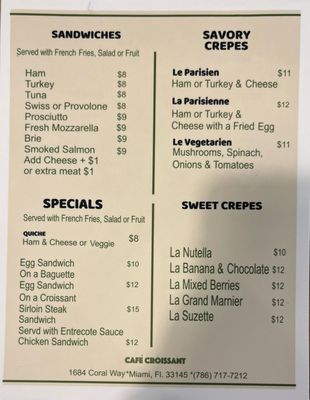 Menu photo 2 Café Croissant Miami, FL Menu photo 2 Café Croissant Miami, FL