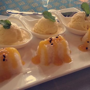Narunya's - Mango Sherbet Dessert was very tasty and the presentations was beautiful! - Thai Near Me - Belton, Texas Narunya's - Mango Sherbet Dessert was very tasty and the presentations was beautiful! - Thai Near Me - Belton, Texas