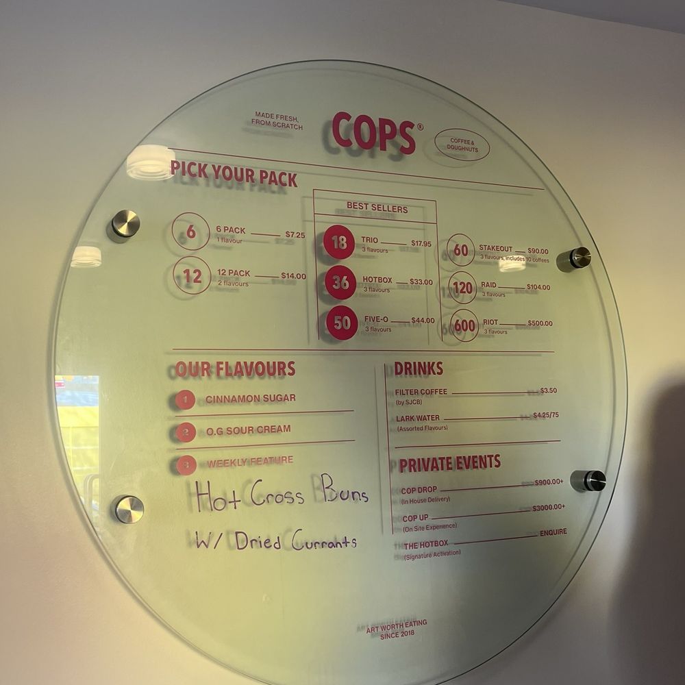 Cops - menu - Coffee & Tea Near Me - Toronto, Ontario Cops - menu - Coffee & Tea Near Me - Toronto, Ontario