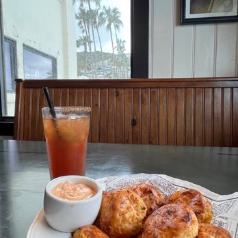 Pier 24 - Cheddar biscuits and michelada - New American Near Me - Avalon, California
