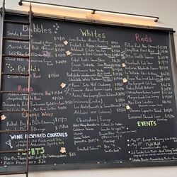 Trellis Wine Bar - Huge wall menu!