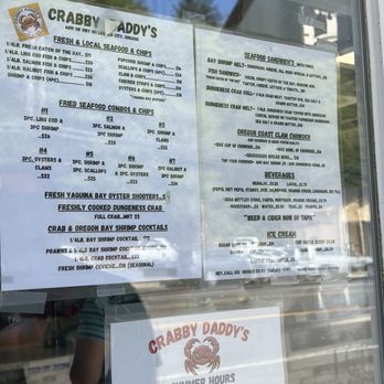 Crabby Daddy's - Menu - Seafood Near Me - Lincoln City, Oregon