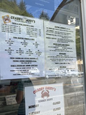 Menu photo 1 Crabby Daddy's Lincoln City, OR