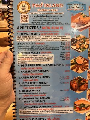 Menu photo 5 Pho Island Chino, CA