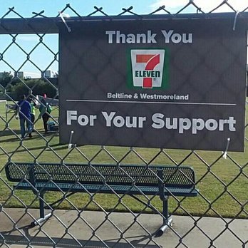 7-Eleven - a bench with a sign on it - Convenience Stores Near Me - Desoto, Texas