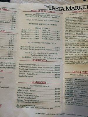 Menu photo 1 The Pasta Market Los Altos, CA Menu photo 1 The Pasta Market Los Altos, CA