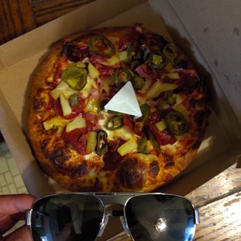 Uptown Pizza - Personal lunch pizza with pepperoni, jalapenos, bacon and pineapple. - Pizza Near Me - Oxnard, California