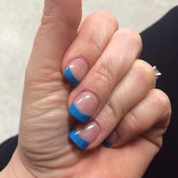 Pink and white blue tips