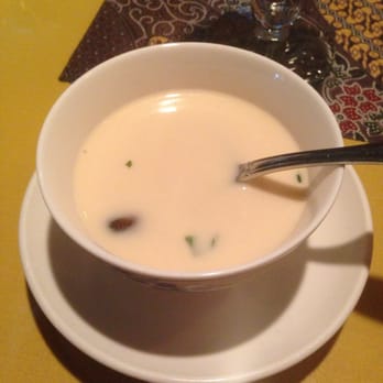 Bangkok Thyme - Very watered down Tom Kha with one measly piece of chicken and one small mushroom. - Thai Near Me - Atlanta, Georgia Bangkok Thyme - Very watered down Tom Kha with one measly piece of chicken and one small mushroom. - Thai Near Me - Atlanta, Georgia