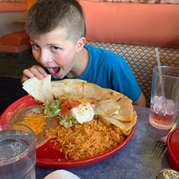 Cy with his GIANT QUESADILLA!