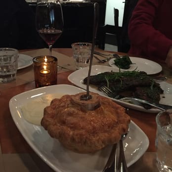 Chi Spacca - The beef and bone marrow pie. Short ribs to the right. Beautiful presentation. AMAZING food! - Italian Near Me - Los Angeles, California Chi Spacca - The beef and bone marrow pie. Short ribs to the right. Beautiful presentation. AMAZING food! - Italian Near Me - Los Angeles, California