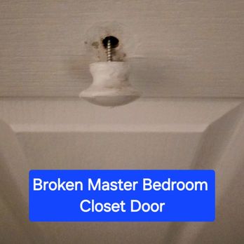 Sandcastle Realty - Master bedroom closet door knob. Maintenance said they could not fix this. They did not have washers. We had to leave door open - Property Management Near Me - Treasure Island, Florida Sandcastle Realty - Master bedroom closet door knob. Maintenance said they could not fix this. They did not have washers. We had to leave door open - Property Management Near Me - Treasure Island, Florida