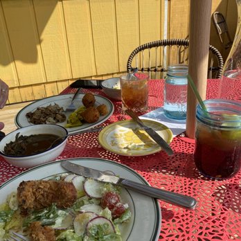 The Southerner - Our meal outside - beautiful views! - Southern Near Me - Saugatuck, Michigan