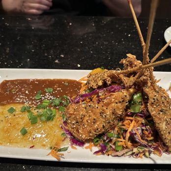 Brookwood Grill - Chicken skewers with peanut sauce and slaw - American Near Me - Roswell, Georgia Brookwood Grill - Chicken skewers with peanut sauce and slaw - American Near Me - Roswell, Georgia