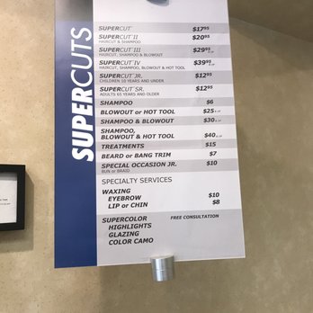 Supercuts - Price list - Hair Salons Near Me - OAKLAND, Pennsylvania