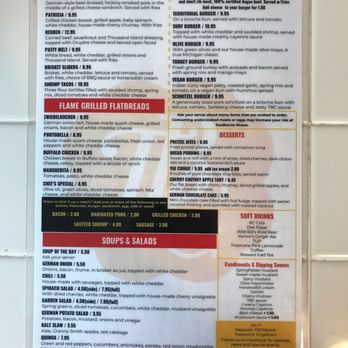 Territorial Brewing Company - New menu 2 - German Near Me - Springfield, Michigan