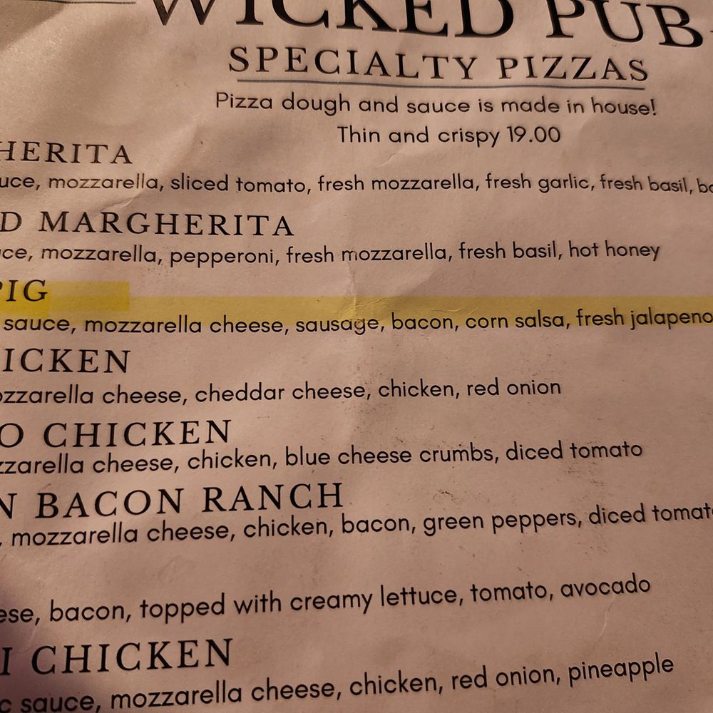 Wicked Pub - The za that I ordered - Pizza Near Me - Fort Myers, Florida