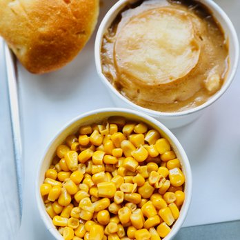 Ezell's Famous Chicken - sides of corn, mashed potatoes & gravy, and rolls - Southern Near Me - Tigard, Oregon Ezell's Famous Chicken - sides of corn, mashed potatoes & gravy, and rolls - Southern Near Me - Tigard, Oregon