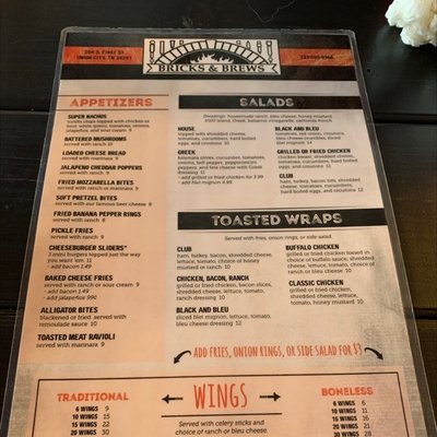 Menu photo 4 Bricks and Brews Union City, TN