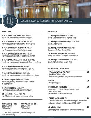 Menu photo 4 Blue Barn Cidery Hilton, NY Menu photo 4 Blue Barn Cidery Hilton, NY