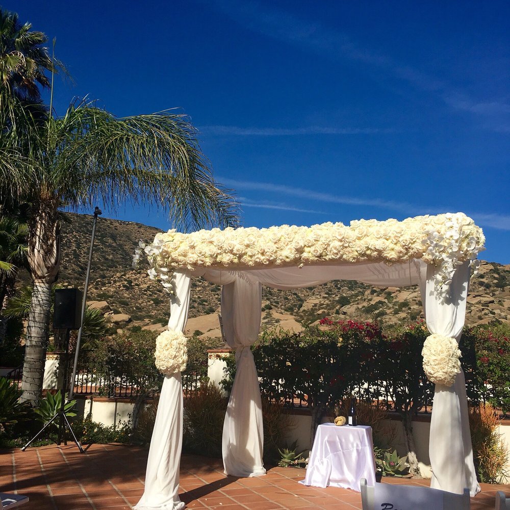 Outdoor altar overlooking the lawn