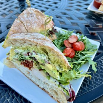 Robert Renzoni Vineyards - Chicken Club - $28 Marinated chicken, crispy prosciutto, provolone, pesto, garlic aioli, tomato, spring mix and avocado - Wineries Near Me - Temecula, California Robert Renzoni Vineyards - Chicken Club - $28 Marinated chicken, crispy prosciutto, provolone, pesto, garlic aioli, tomato, spring mix and avocado - Wineries Near Me - Temecula, California