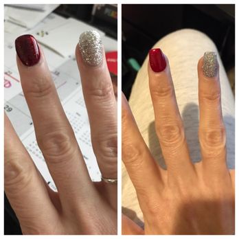 Lovely Nails - Before (from other place) & after (being reshaped and repainted at lovely nails)! - Nail Salons Near Me - Turlock, California