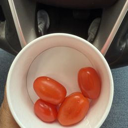 Side of grape tomatoes. Four for 76 cents....